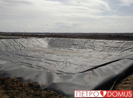 Готовый пожарный водоём из геомембраны HDPE открытого типа