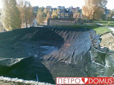 Монтаж водоёма из геомембраны HDPE