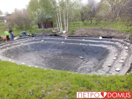 Монтаж водоёма из геомембраны HDPE