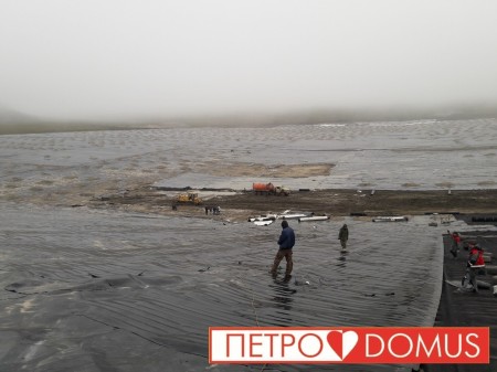 Сварка геомембраны HDPE водохранилище