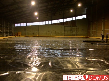 Гидроизоляция ледового поля геомембраной HDPE