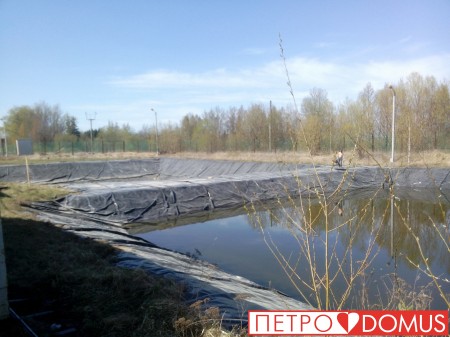 Обслуживание готового двойного пожарного водоёма из геомембраны LDPE 10 лет в эксплуатации