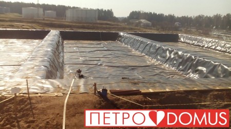 Гидроизоляция закрытых лагун геомембраной HDPE