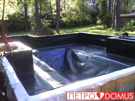 Монтаж водоёма из геомембраны HDPE