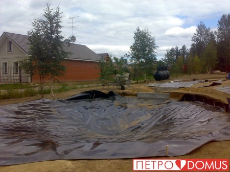 Монтаж водоёма из геомембраны HDPE