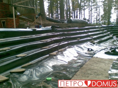 Монтаж водоёма из геомембраны HDPE