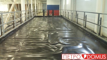 Гидроизоляция ледового поля геомембраной HDPE