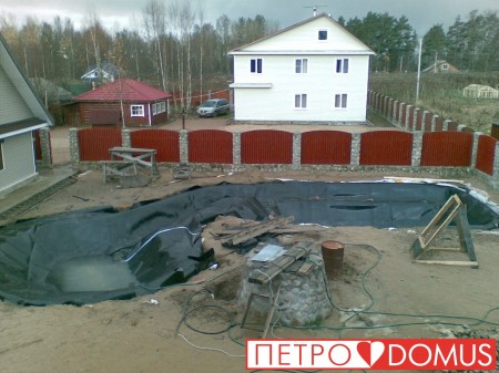 Монтаж водоёма из геомембраны HDPE