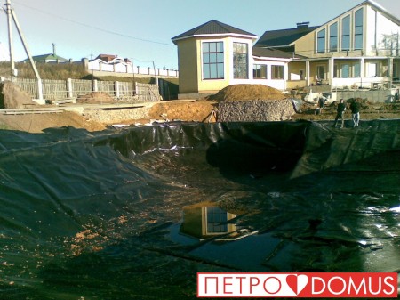 Монтаж водоёма из геомембраны HDPE