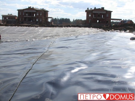 Монтаж водоёма из геомембраны HDPE