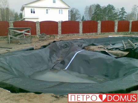 Монтаж водоёма из геомембраны HDPE