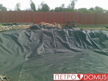 Монтаж водоёма из геомембраны HDPE