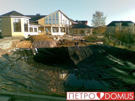 Монтаж водоёма из геомембраны HDPE