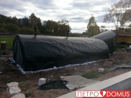 Гидроизоляция фундамента погреба геомембраной HDPE