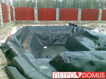 Монтаж водоёма из геомембраны HDPE